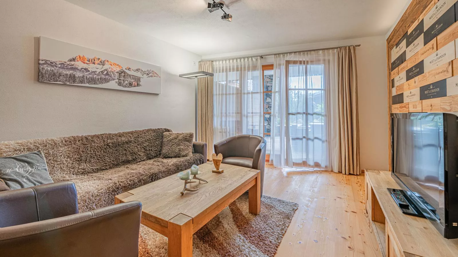 Panorama Chalet Top 2A am Lift Ski-In-Out-Woonkamer