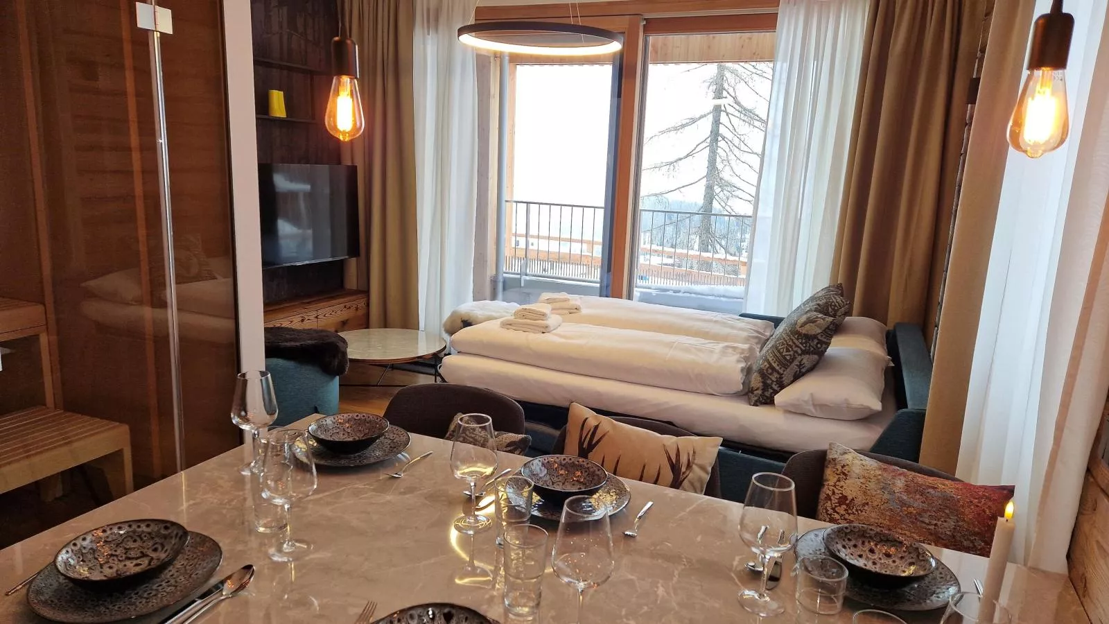 Zirbennest Sonnenalpe Nassfeld-Woonkamer