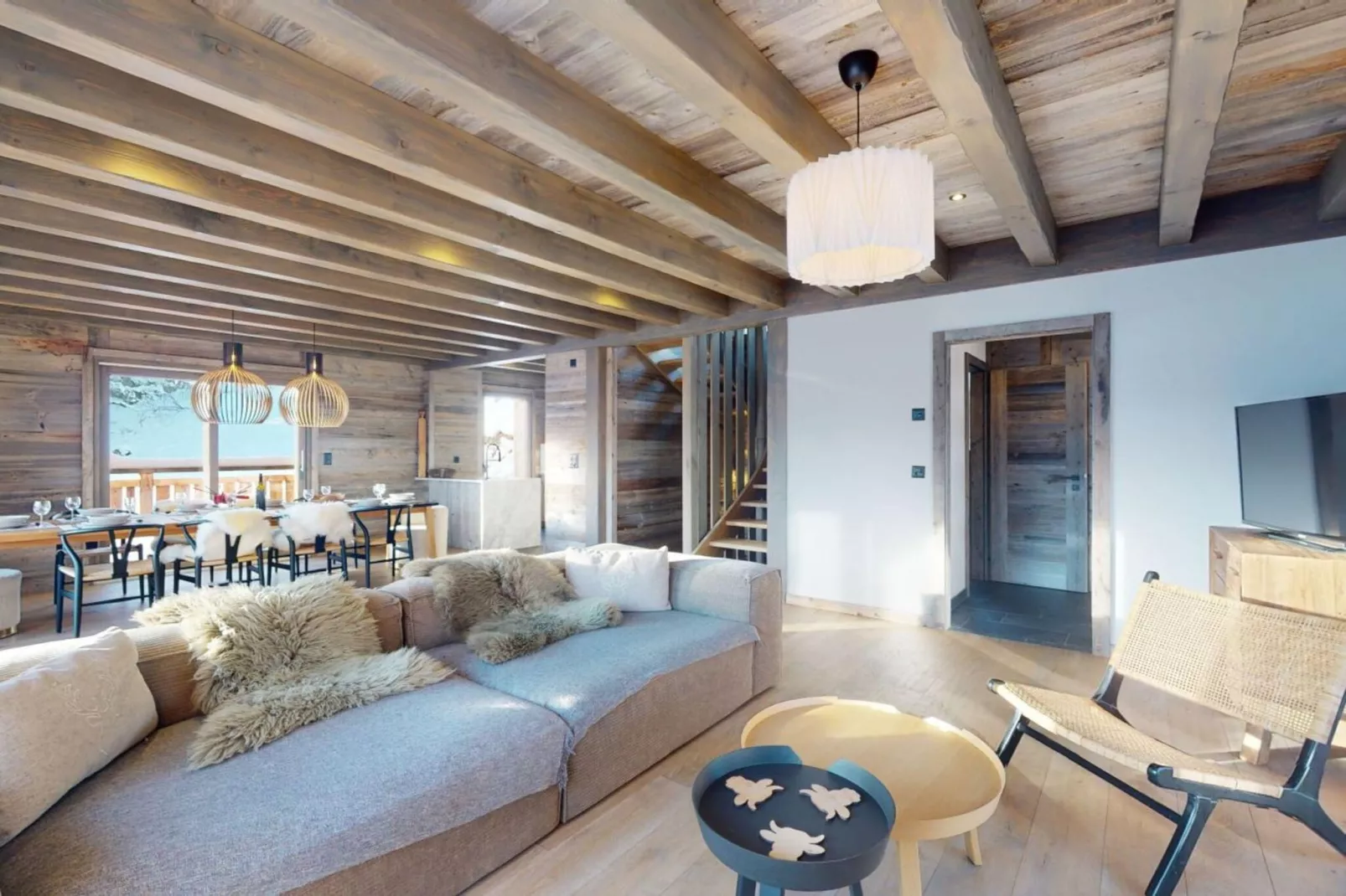 Ecureuil noir COSY & QUIET chalet 10 personnes-Woonkamer