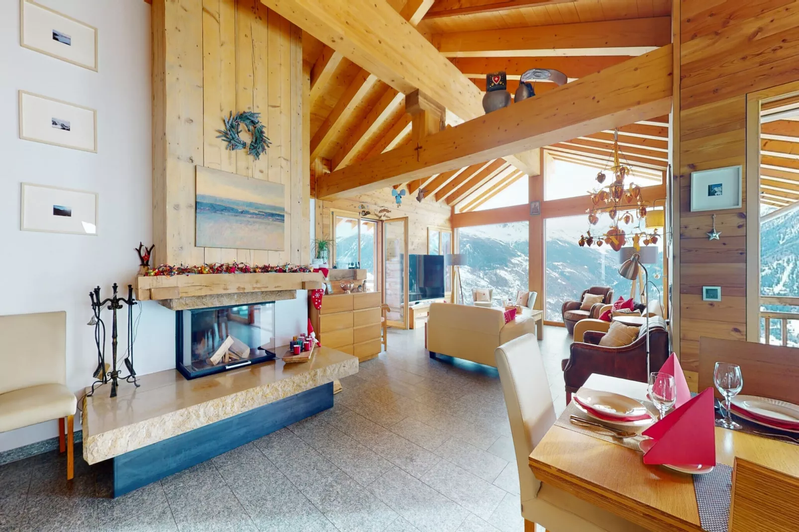 Etoiles des Neiges LUXE & JACUZZI chalet 12 pers-Woonkamer