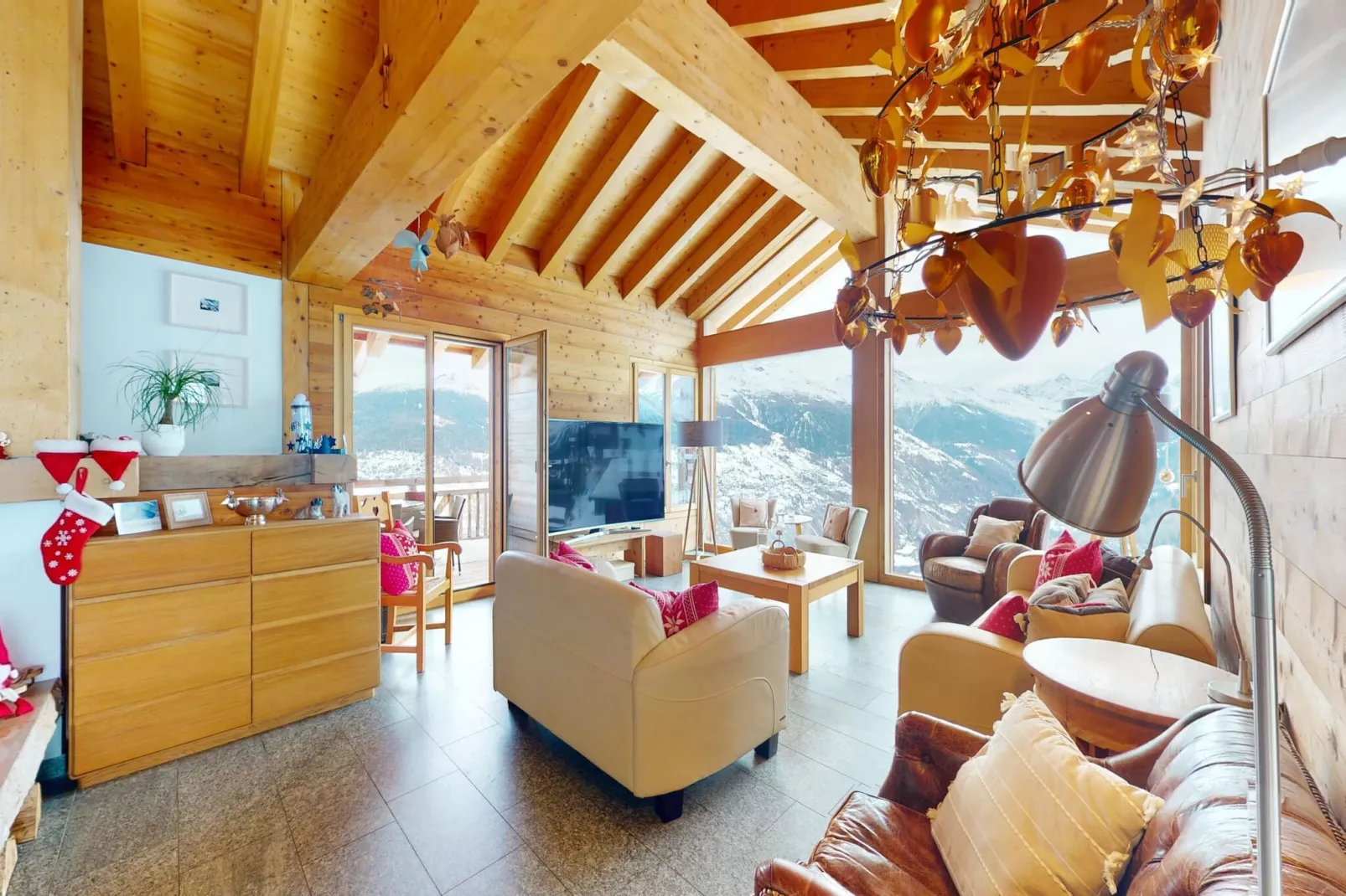 Etoiles des Neiges LUXE & JACUZZI chalet 12 pers-Woonkamer