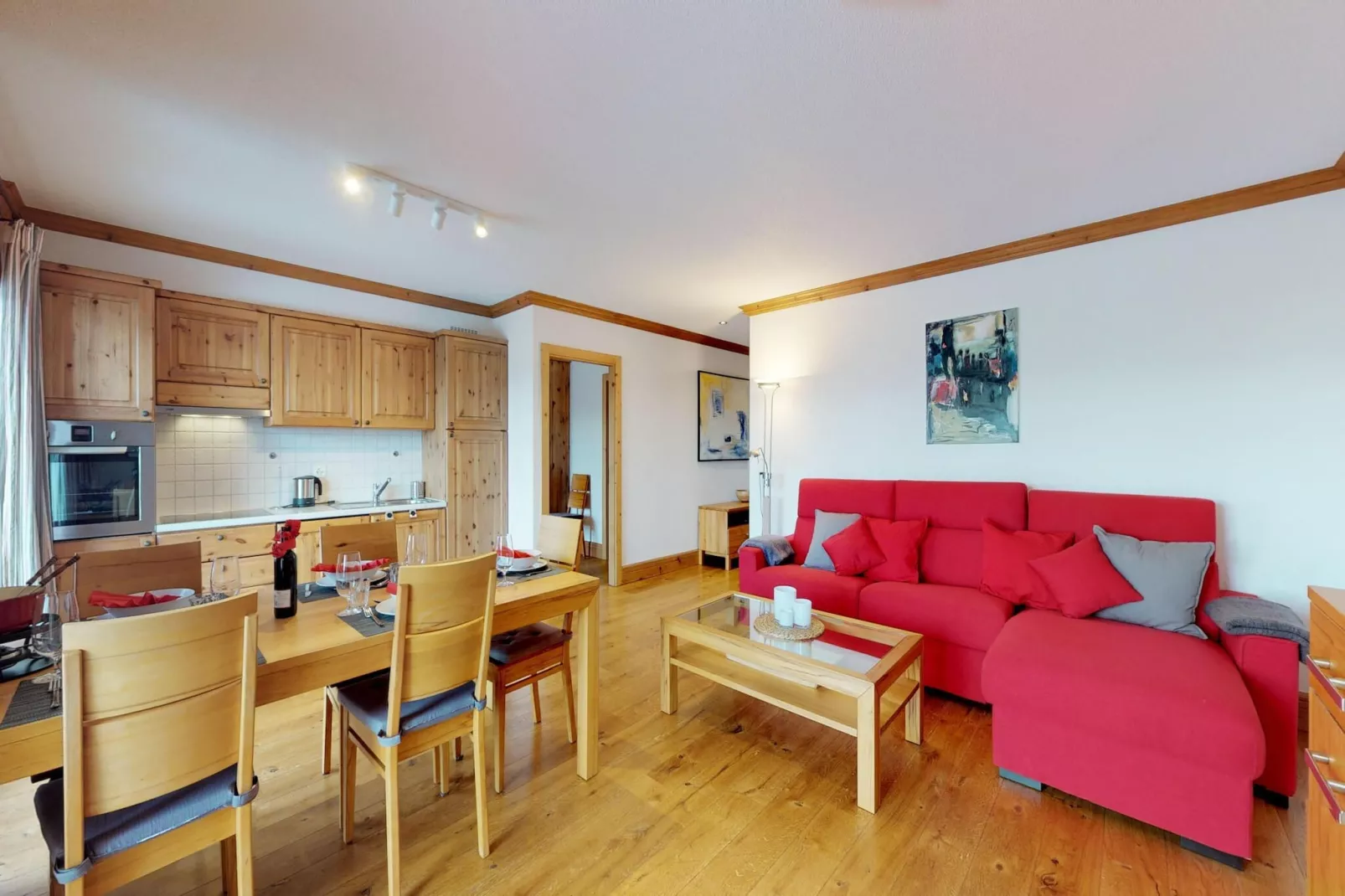 Hauts de Veysonnaz HV1 002 - SAUNA apartment 6 per-Woonkamer