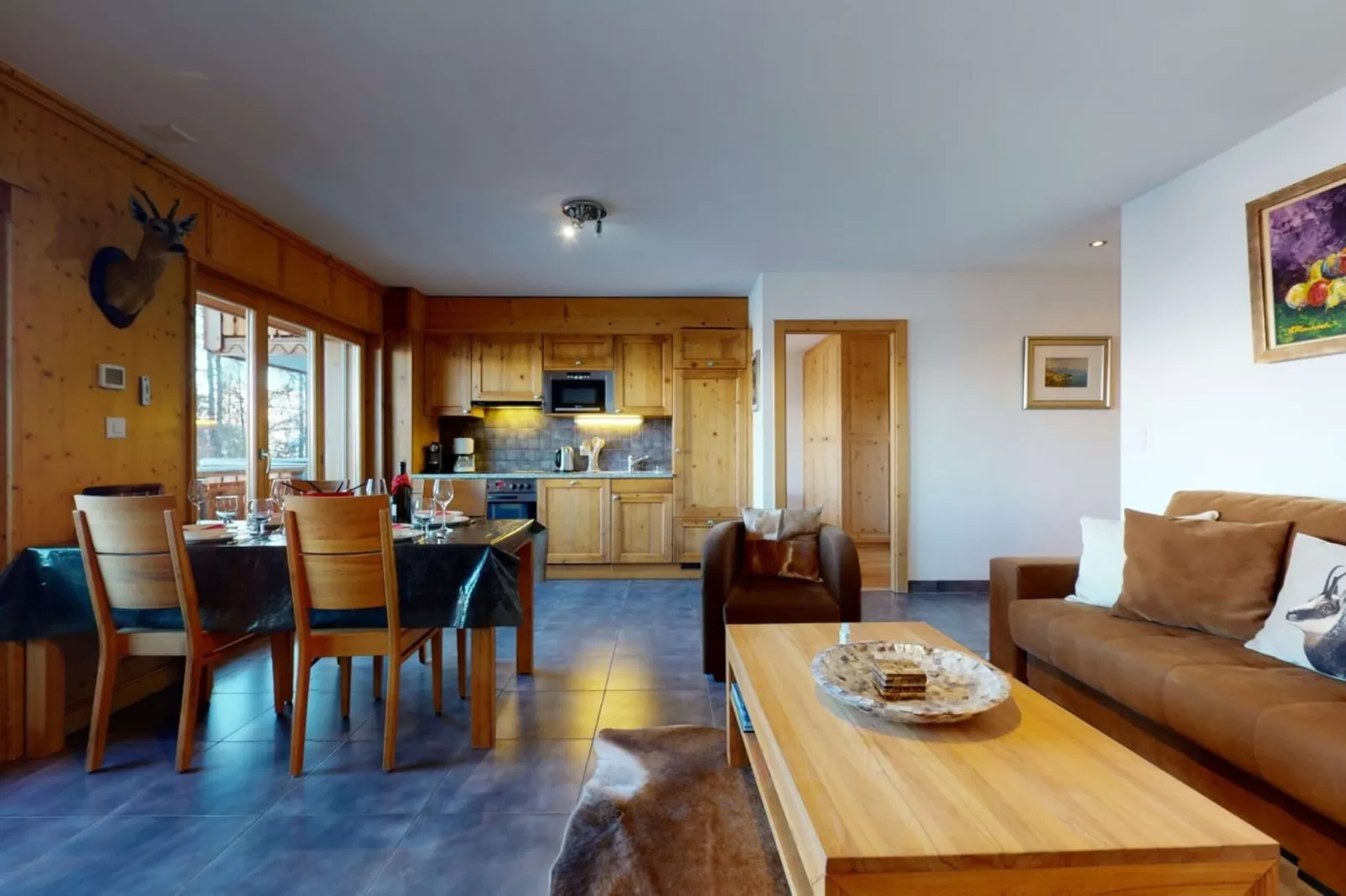 Hauts de Veysonnaz HV1 011 - SAUNA apartment 4 per-Woonkamer
