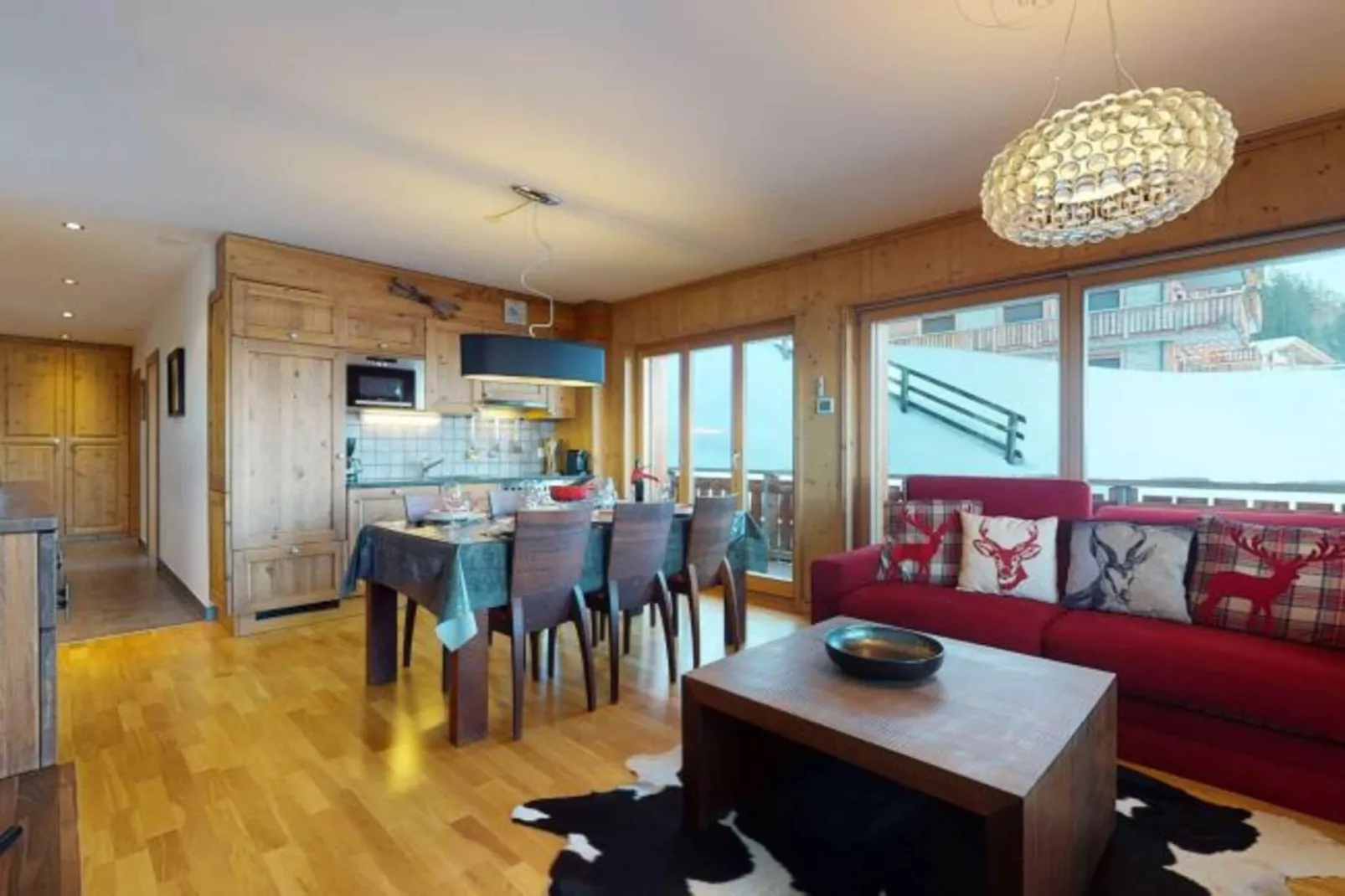 Hauts de Veysonnaz HV1 012 - SAUNA apartment 6 per-Woonkamer