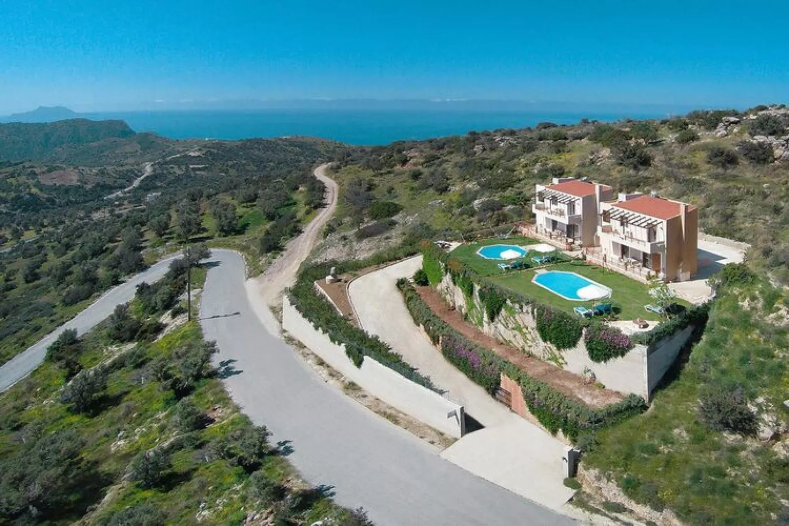 Villa, Triopetra-Villa Nikos-Buitenkant zomer