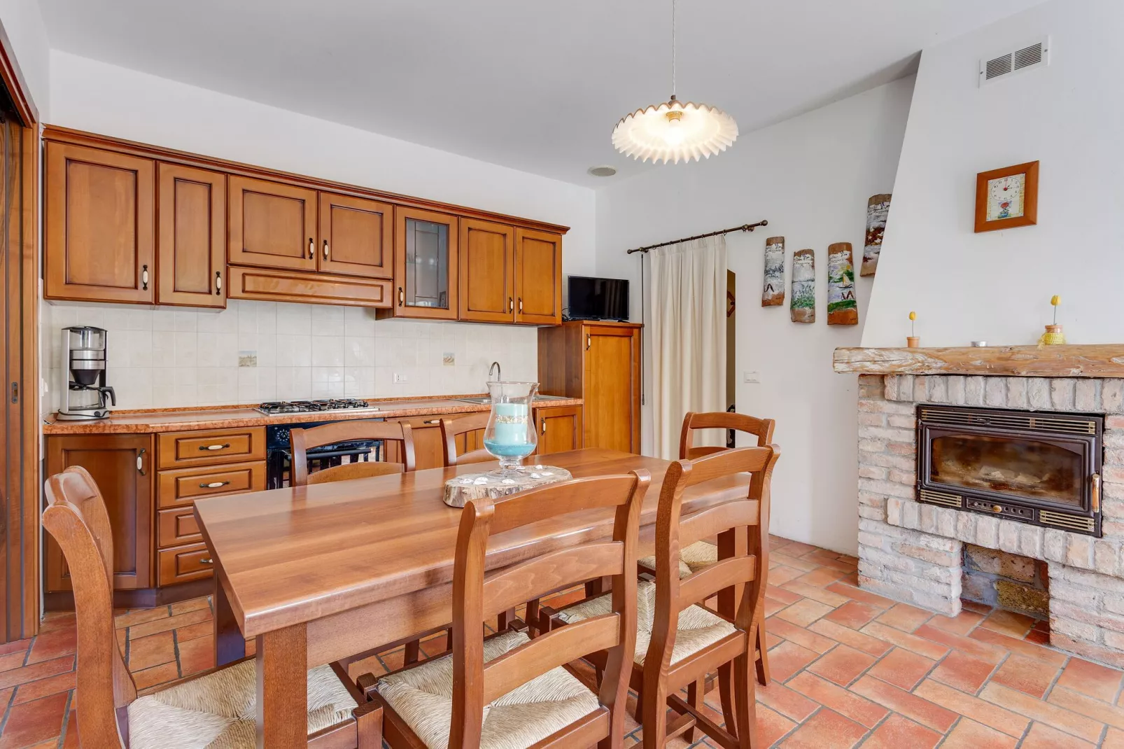 Leuk appartement op de begane grond in een vakantiehuis met zwembad aan de lagune van Venetië-Keuken