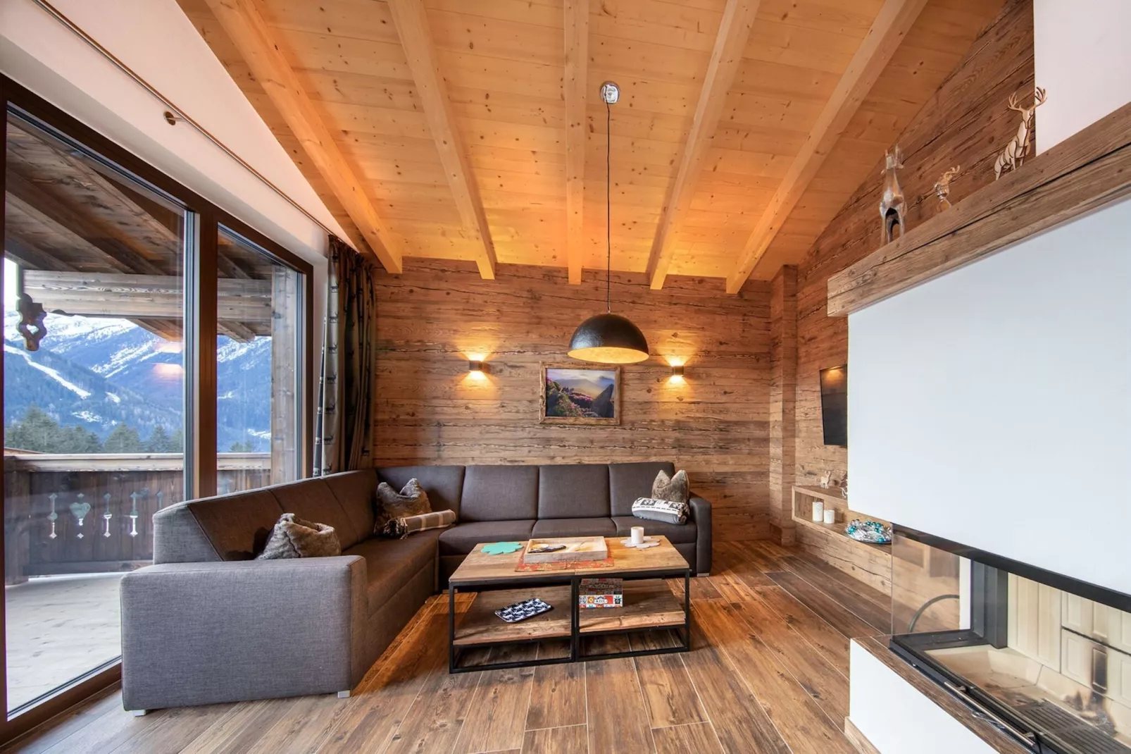 Nationalpark Chalet Lasörling-Woonkamer
