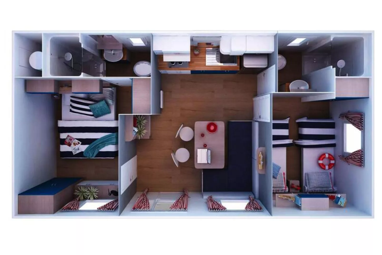 Mobile Homes in Camping Park Soline - Biograd - Type Premium-Plattegrond
