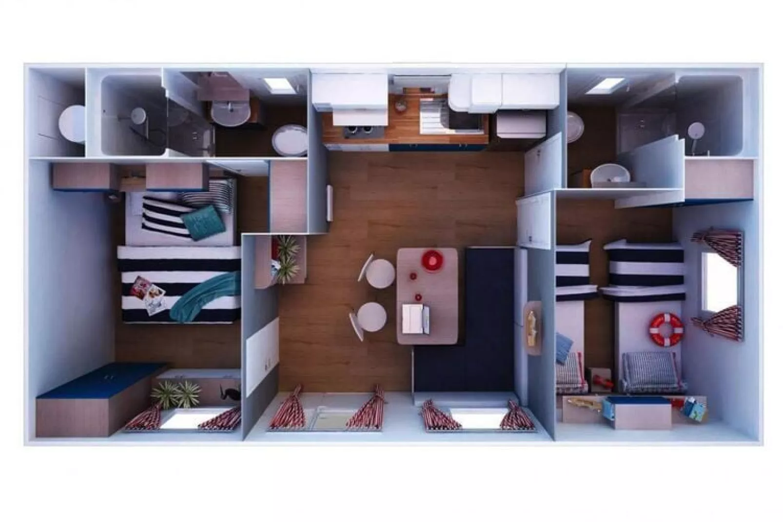 Mobile Homes in Camping Park Soline - Biograd - Type Comfort Plus-Plattegrond