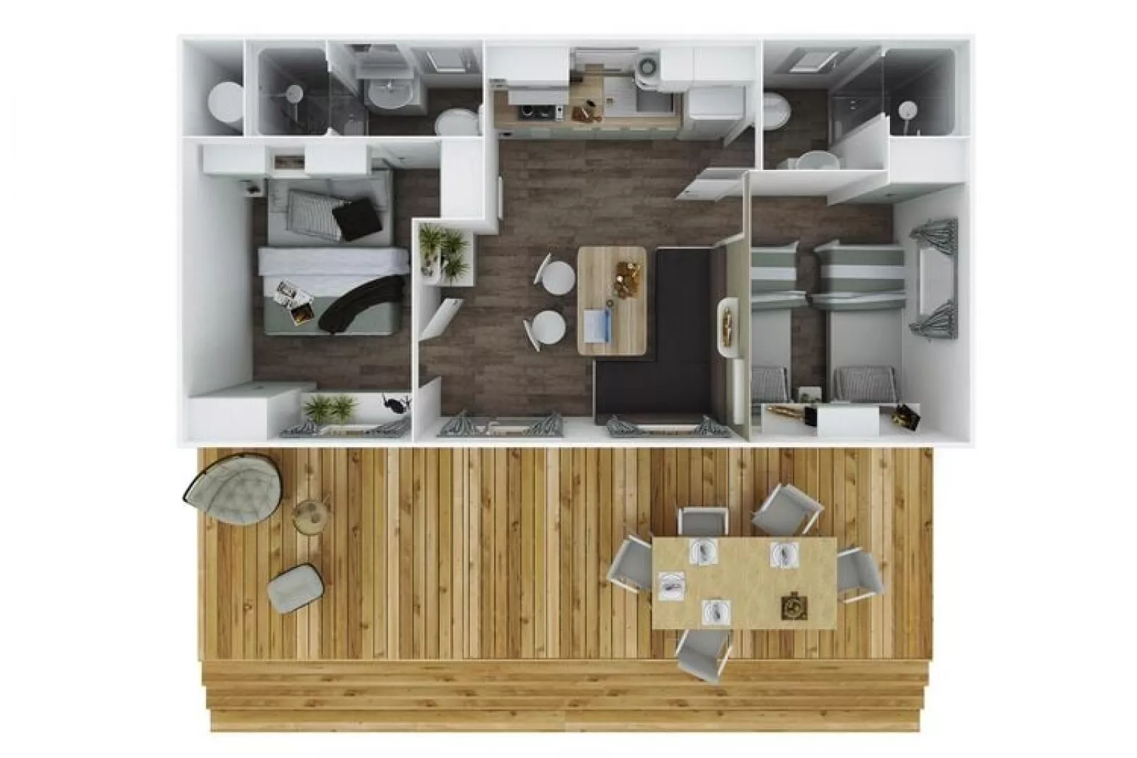 Mobile Homes in Camping Park Soline - Biograd - Type Premium Family-Plattegrond