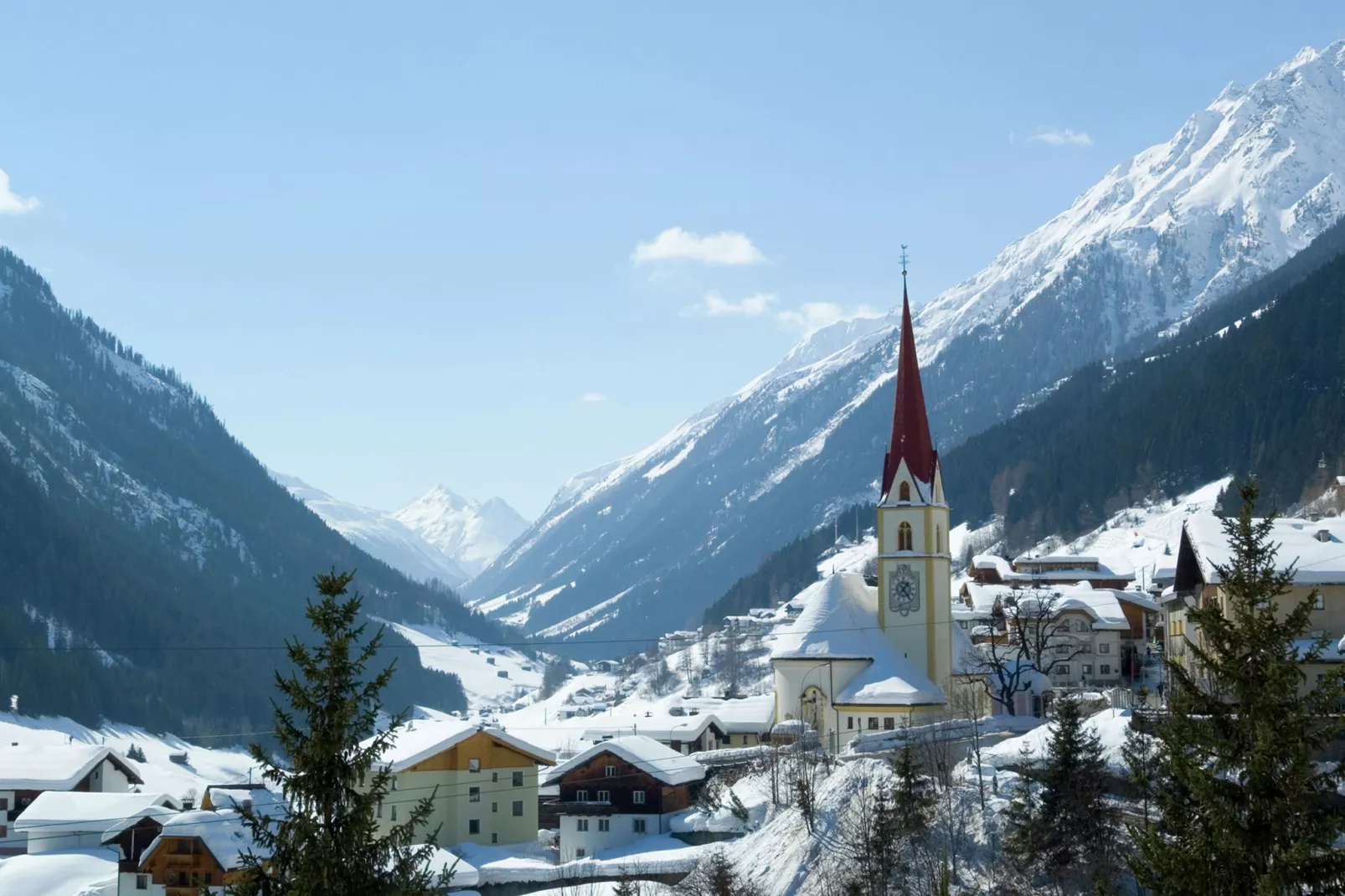 Hohspitz an der Piste-Gebied winter 1km