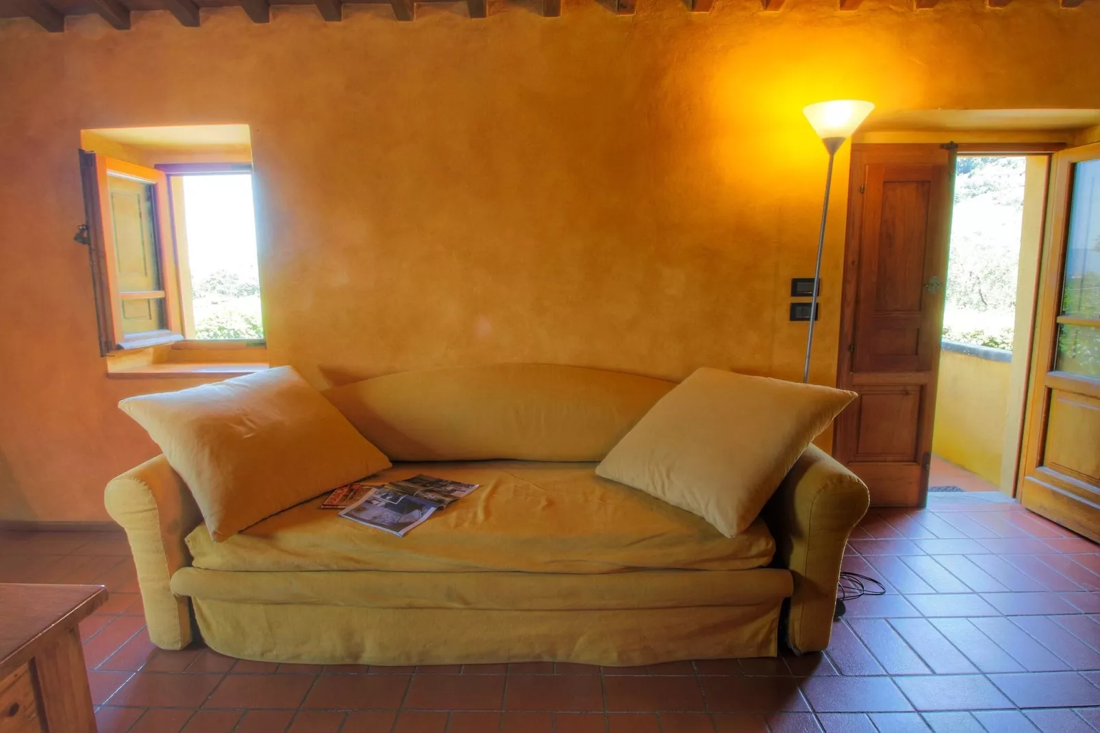 Podere Pulicciano Scaletta-Woonkamer
