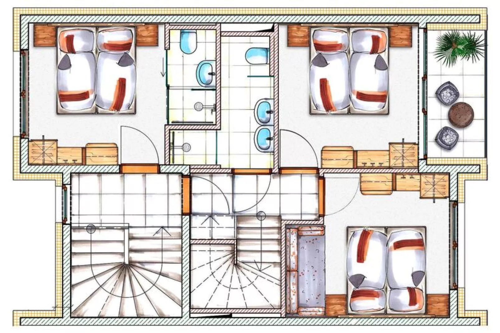 Appartement in Dorfgastein met balkon of terras-Plattegrond