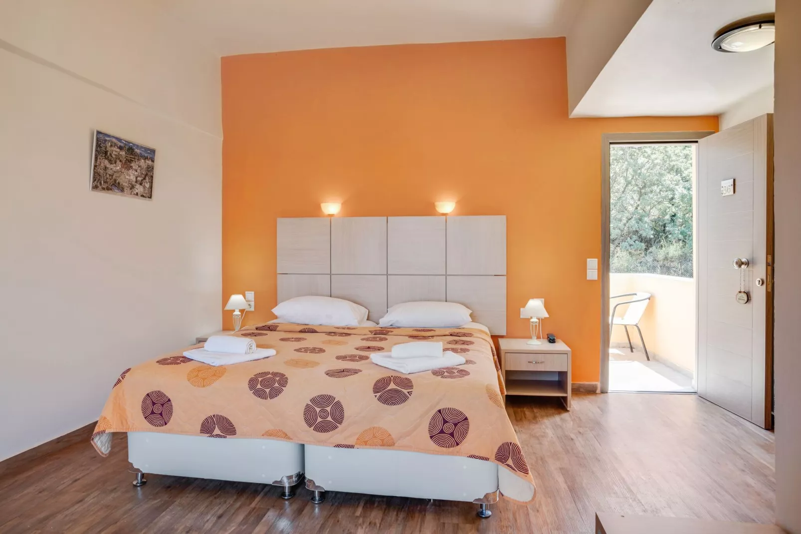 Gezellige studio op Lesbos met zwembad-Slaapkamer