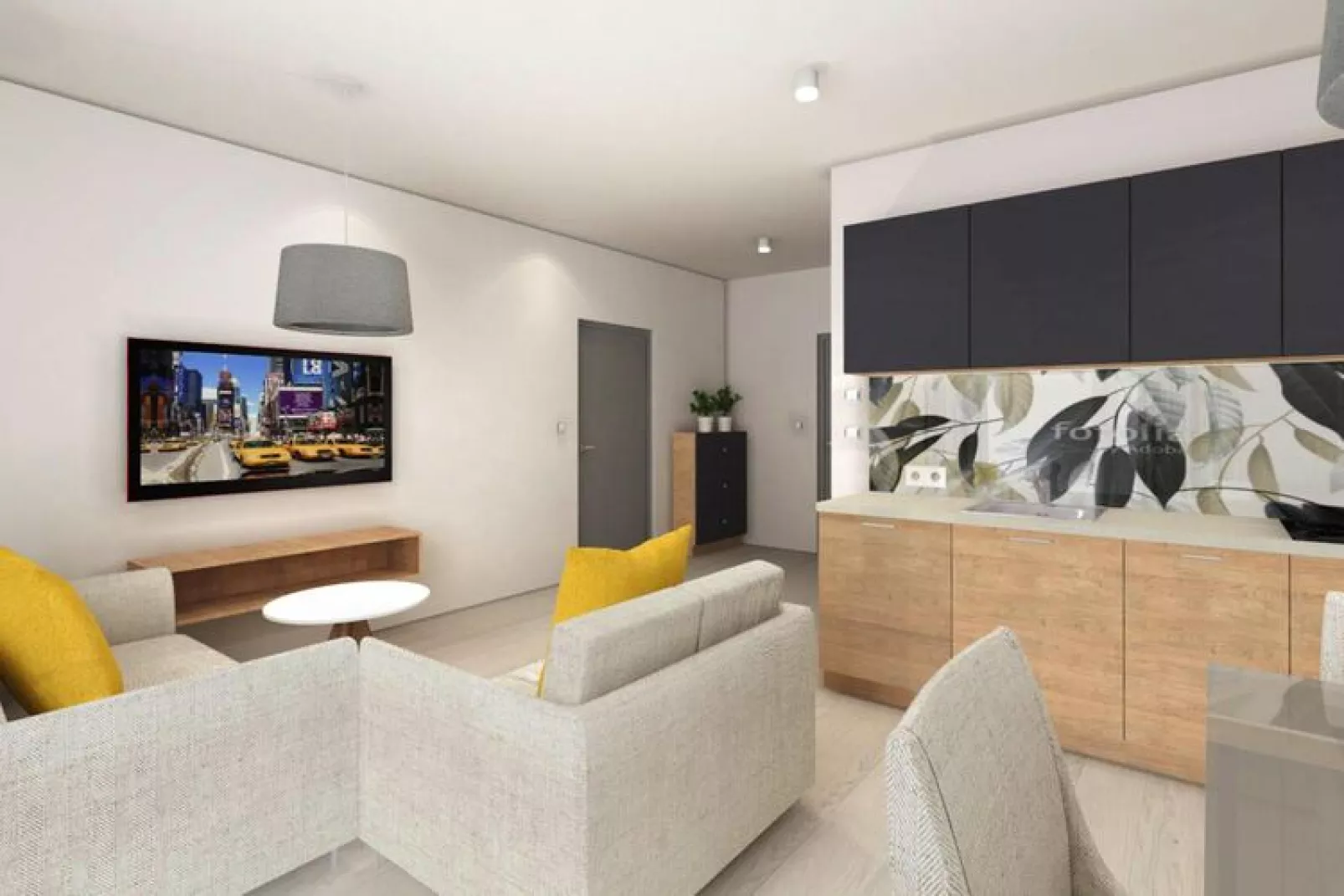 Apartamenty przy Nadmorskiej 104 38m2 Grzybowo-Woonkamer