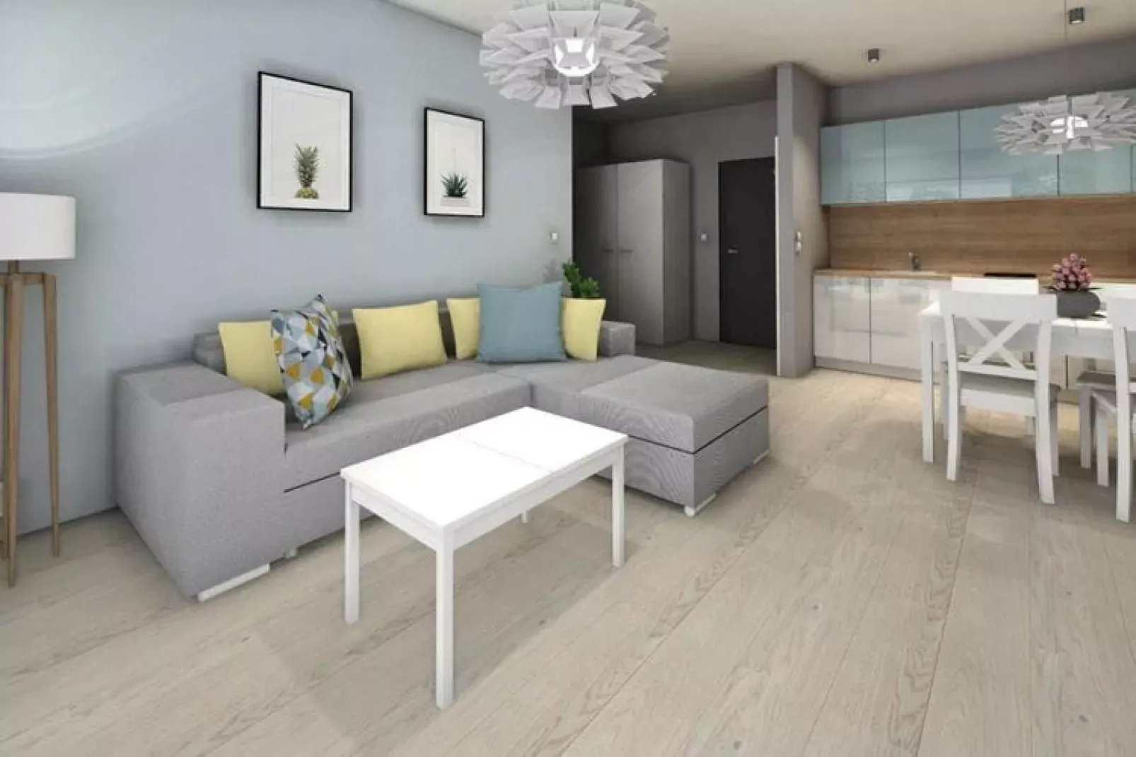 Apartamenty przy Nadmorskiej 104 38m2 Grzybowo-Woonkamer
