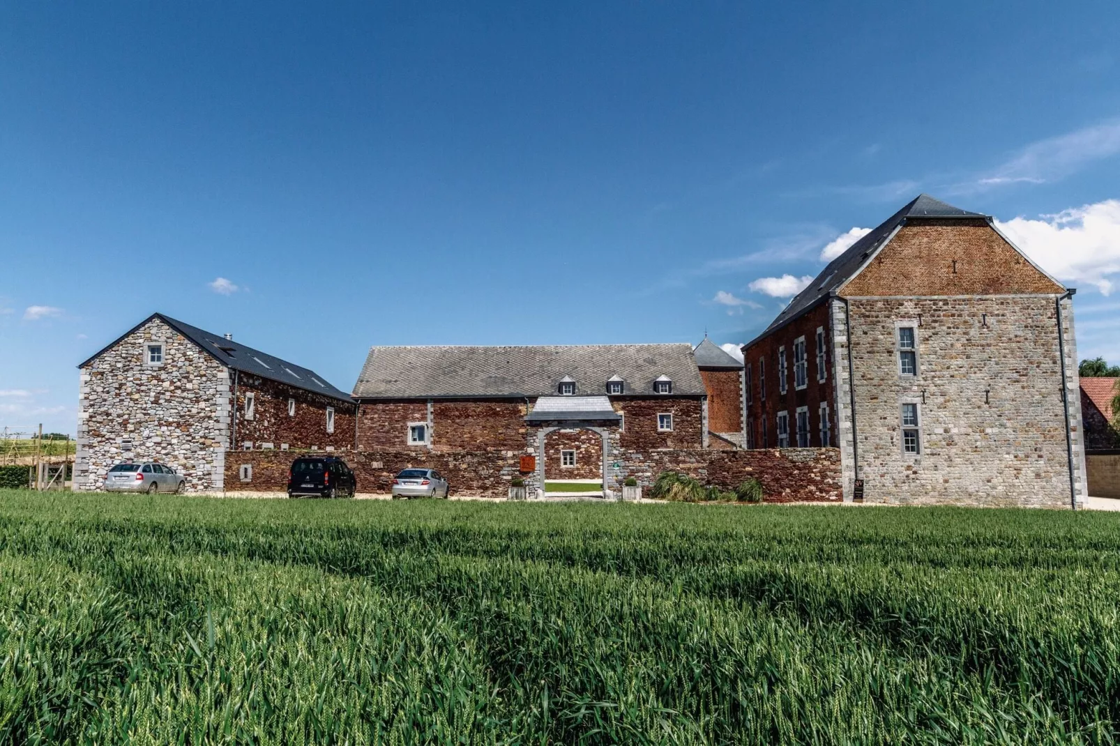 Charmant appartement in Perwez-Haillot in een kasteel-Buitenkant zomer