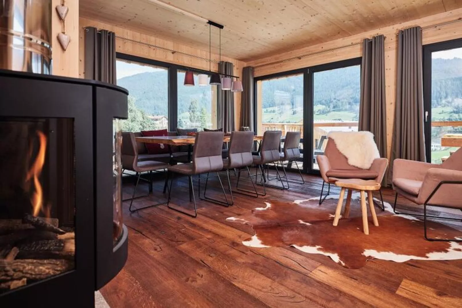 Chalets Bergeralm, Steinach am Brenner-Wellness Chalet XL - 10 Personen-Woonkamer
