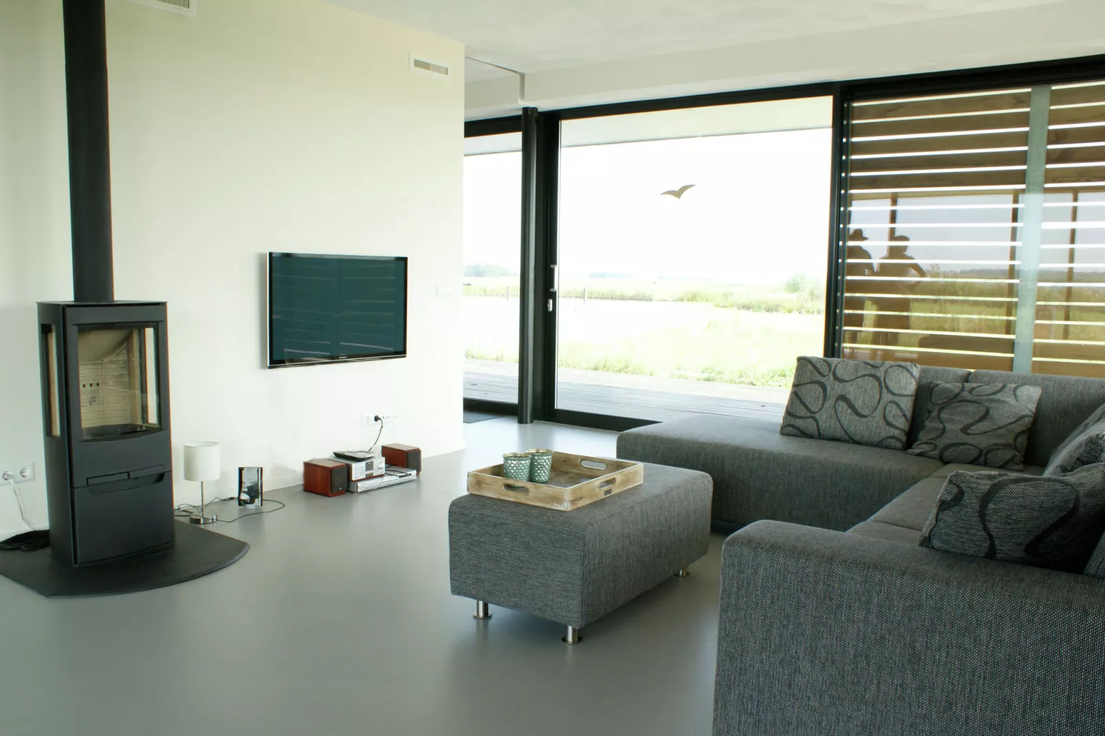 Watervilla de Blauwe Reiger-Woonkamer