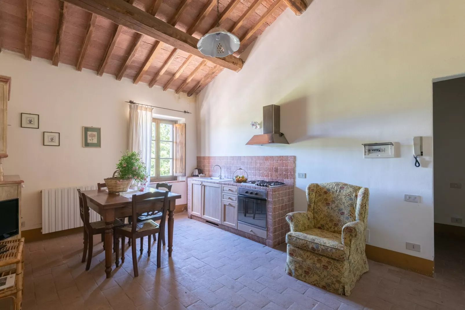 Rustiek appartement in Rapolano Terme met zwembad - Keuken