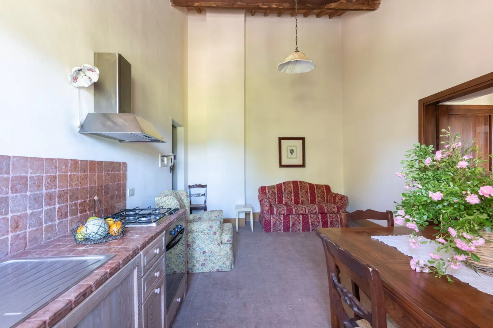 Rustiek appartement in Rapolano Terme met zwembad - Keuken