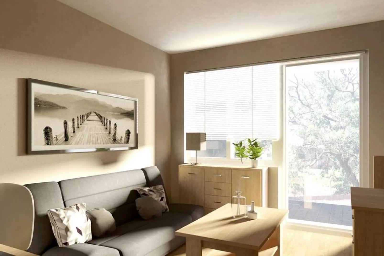 Apartamenty 4-osobowe Niechorze-Woonkamer