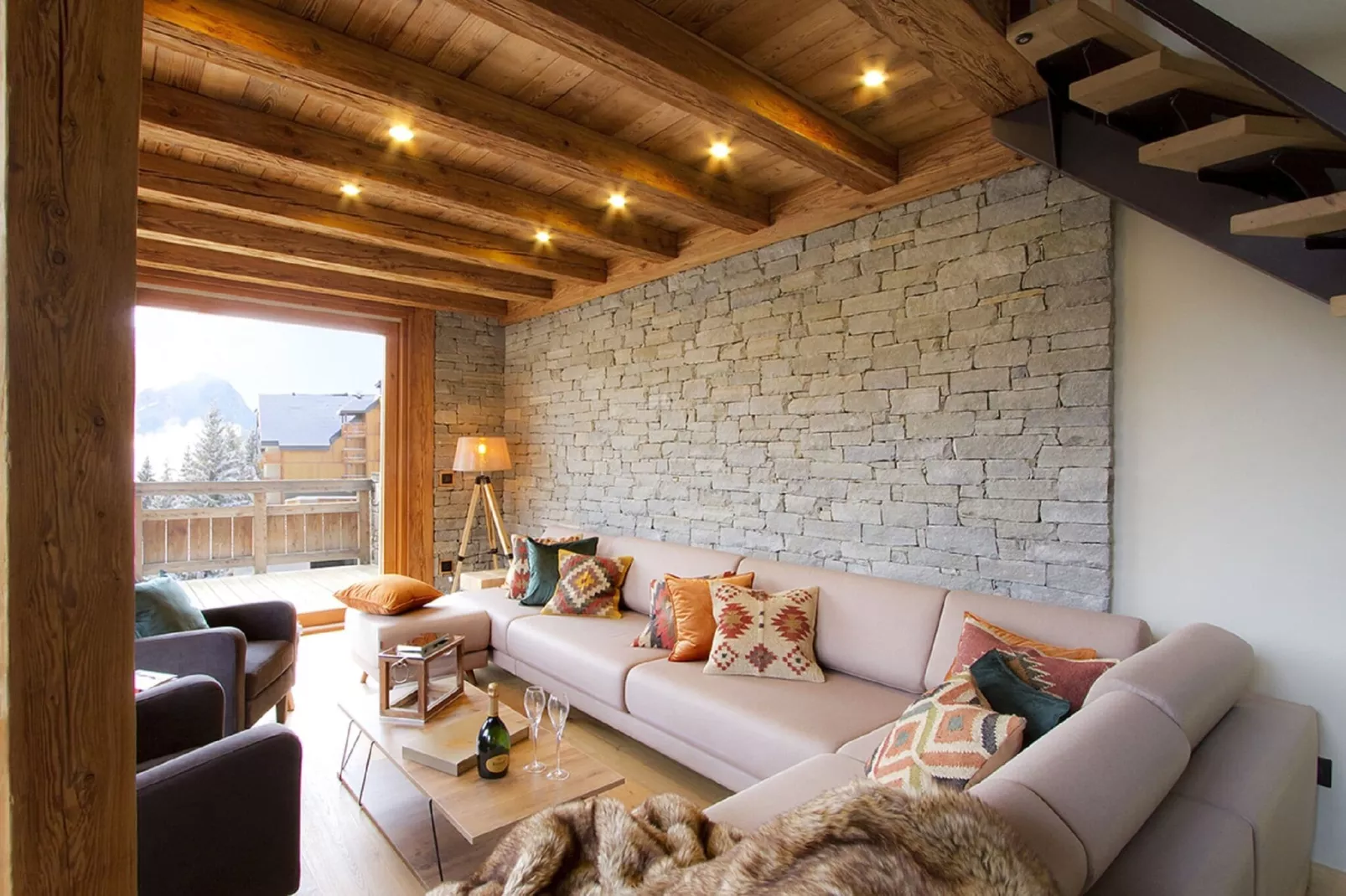 Chalet Le Chambertin Lodge-Woonkamer