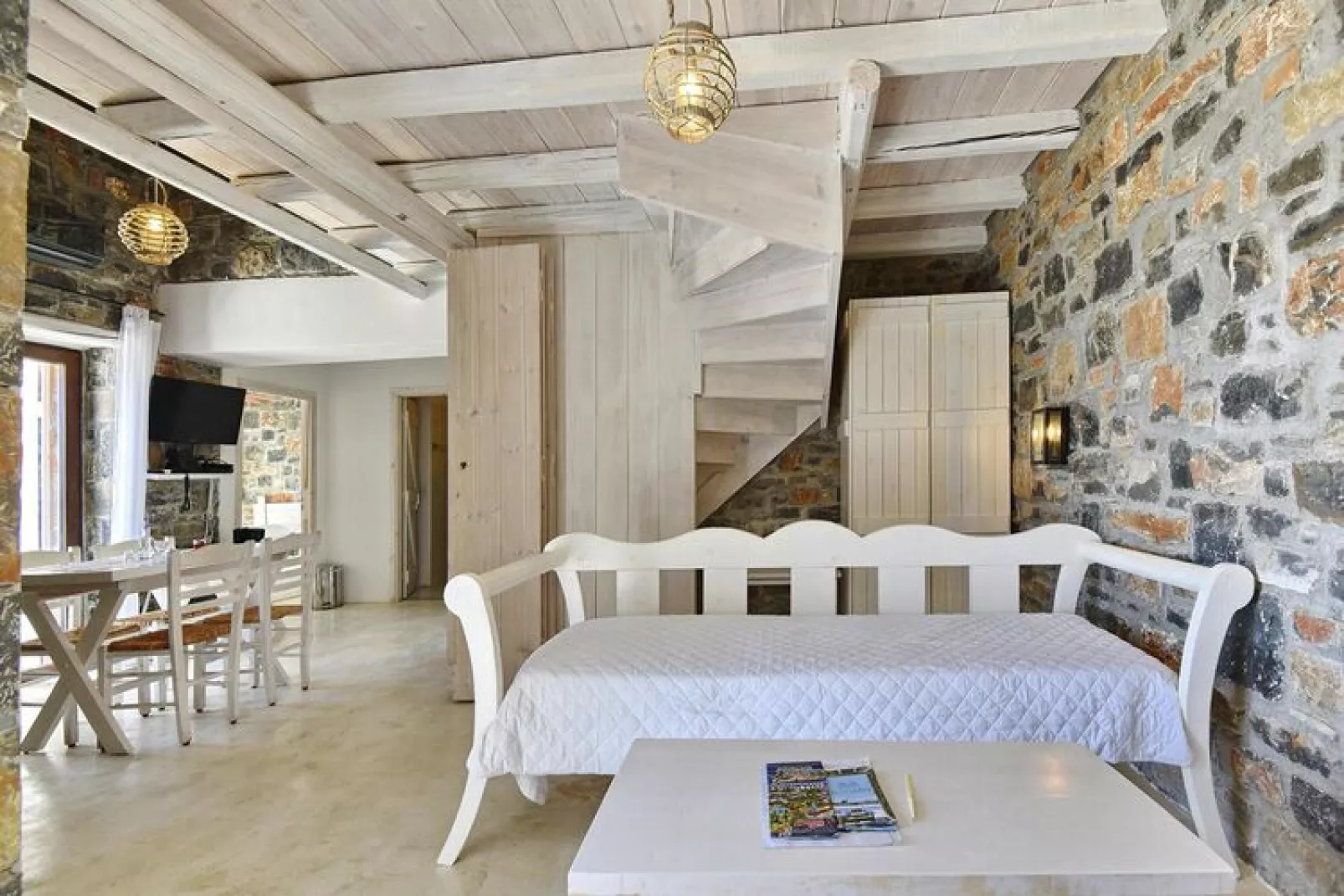 Villas Palazzo Greco Agia Galini-Complex of Villas 7 pax-Woonkamer
